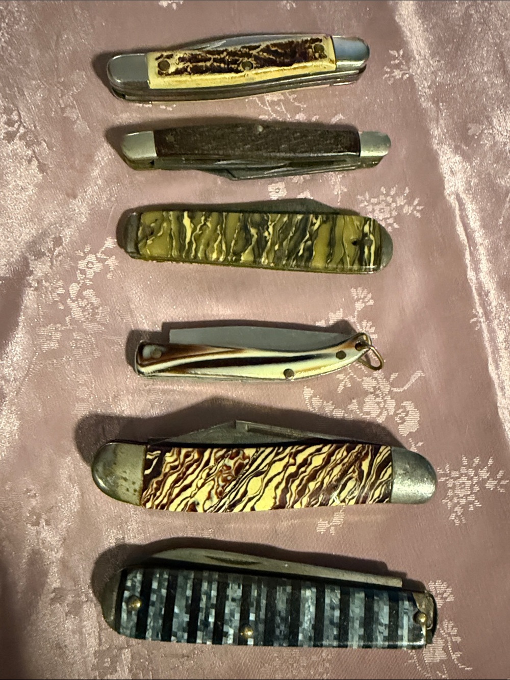 Vintage Men's Pocket Knife Set - Brown and Tan Handle
